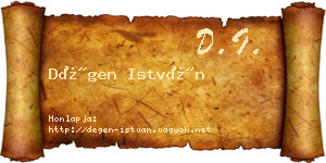 Dégen István névjegykártya